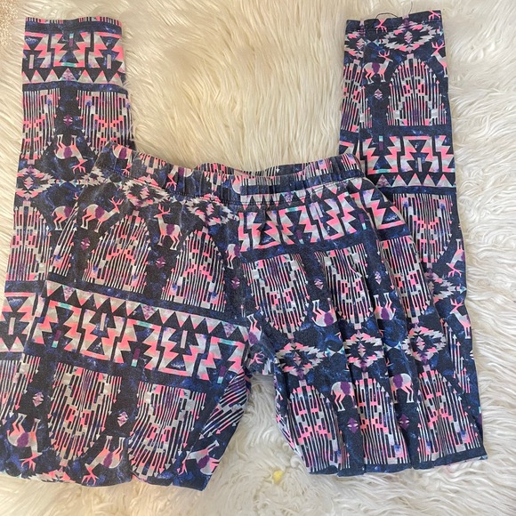 No Boundaries Colorful Neon Print Geometric Leggings Size Medium - Picture 4 of 4